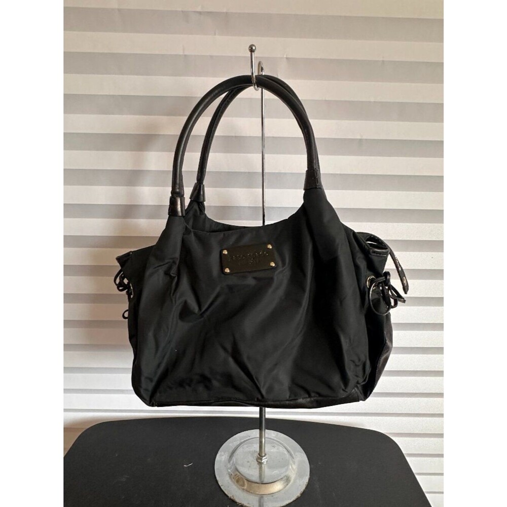 Kate Spade Authentic Handbag Purse Black Polka Dots Lining Leather Bottom